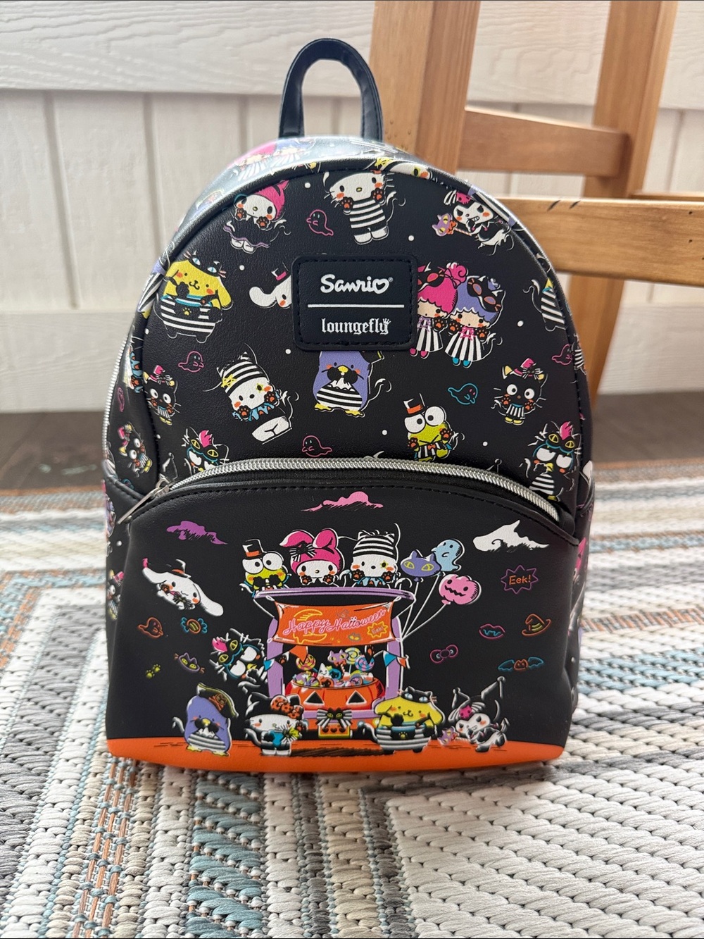 Loungefly Black Halloween Sanrio Character Hello Kitty and friends Mini Backpack